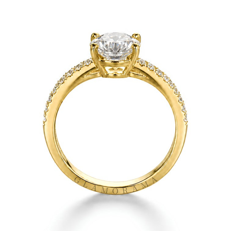 Seren 2CT Moissanite Engagement Ring – 18K Gold Plated