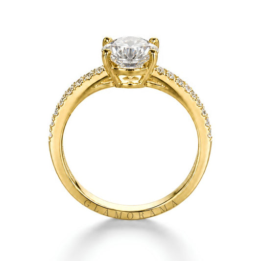 Seren 2CT Moissanite Engagement Ring – 18K Gold Plated