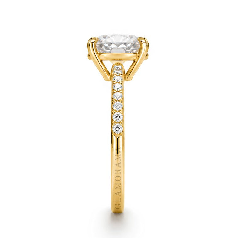 Seren 2CT Moissanite Engagement Ring – 18K Gold Plated
