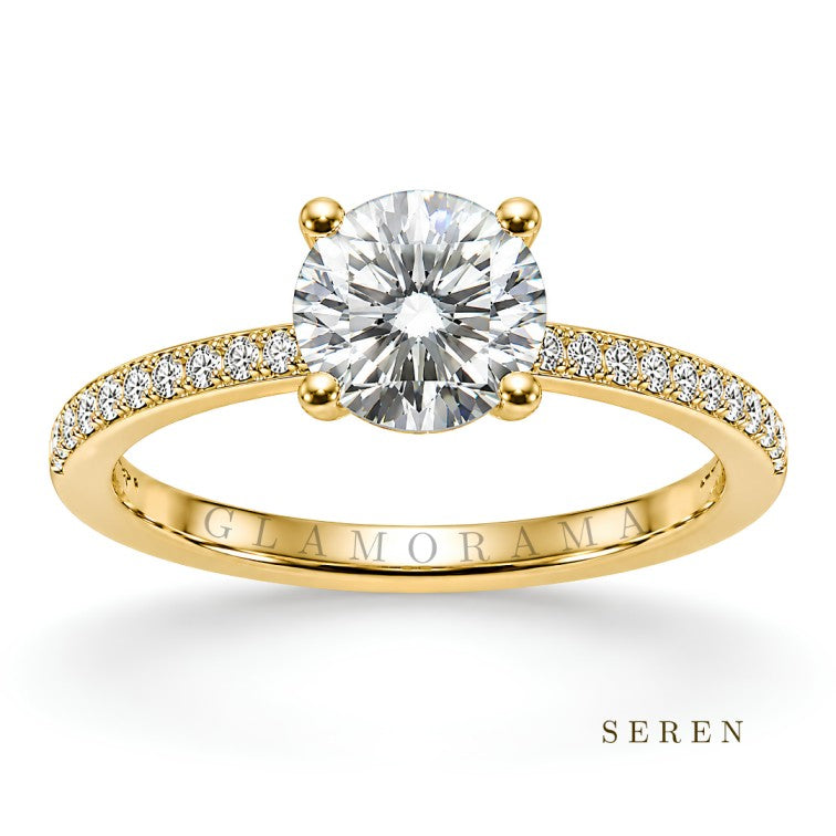 Seren 2CT Moissanite Engagement Ring – 18K Gold Plated