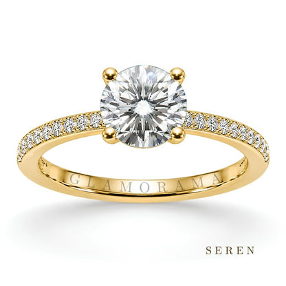 Seren 2CT Moissanite Engagement Ring – 18K Gold Plated