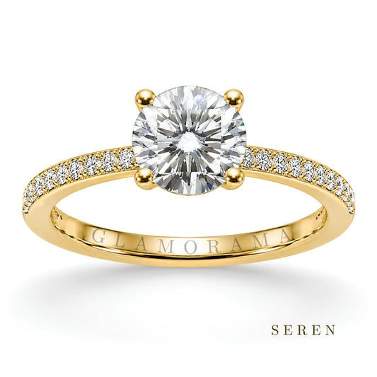 Seren 2CT Moissanite Engagement Ring – 18K Gold Plated