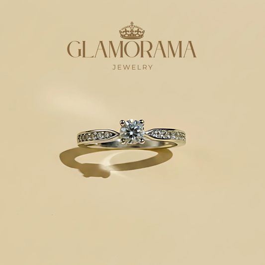 GRA Certified Moissanite Engagement Ring for Women