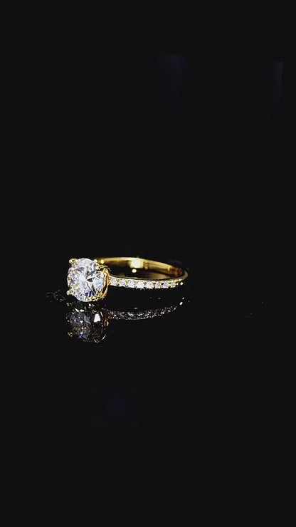 Seren 2CT Moissanite Engagement Ring – 18K Gold Plated