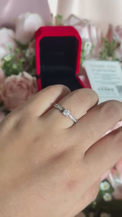 GRA Certified Moissanite Engagement Ring for Women