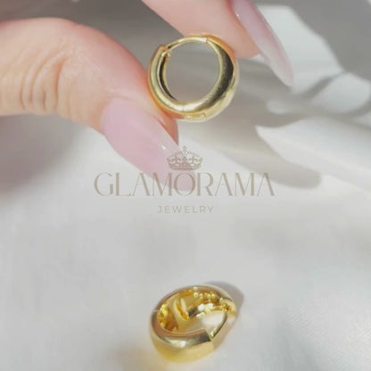 Mayumi 8 mm 18K Gold/Silver Hoops