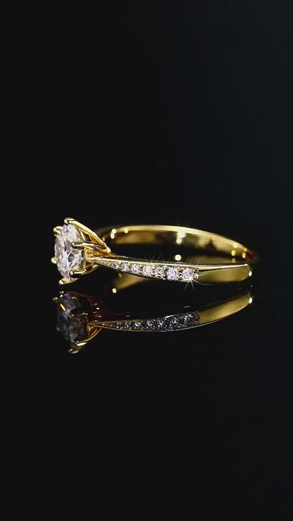 Elera 2CT Moissanite Engagement Ring – 18K Gold Plated