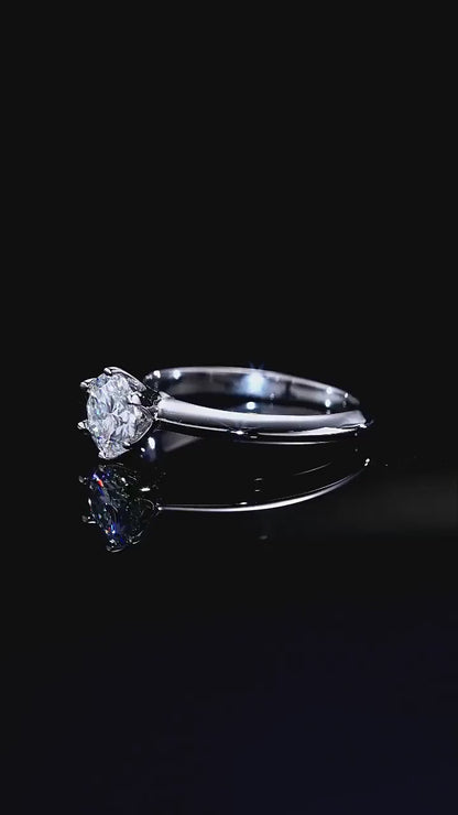 Lyra 2CT Moissanite Engagement Ring – Silver Solitaire